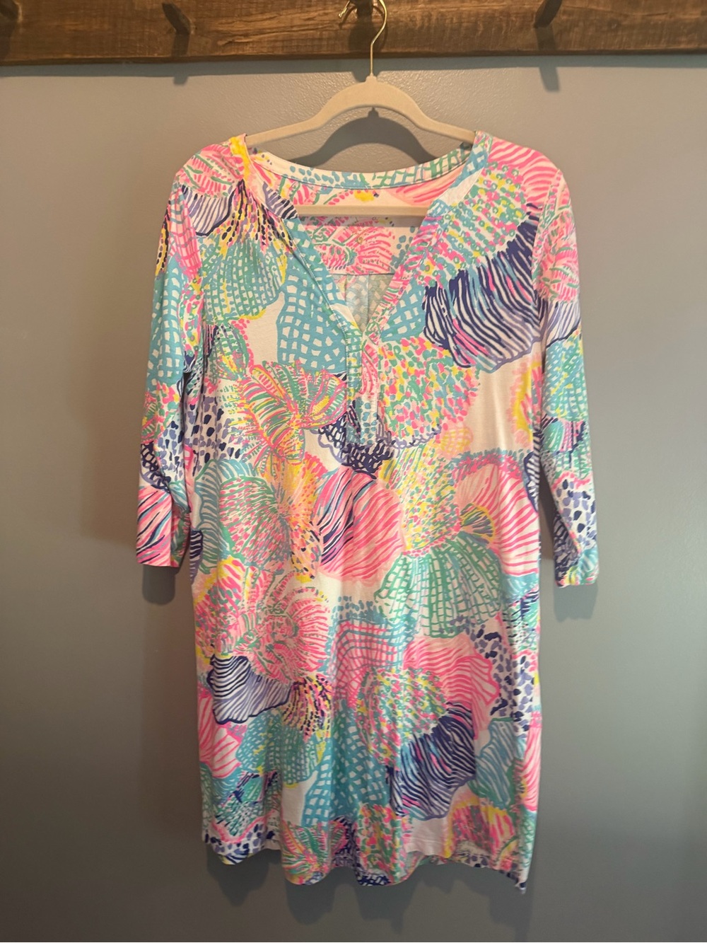 Lilly Pulitzer Pink, Green & Blue Shell-Print Dress